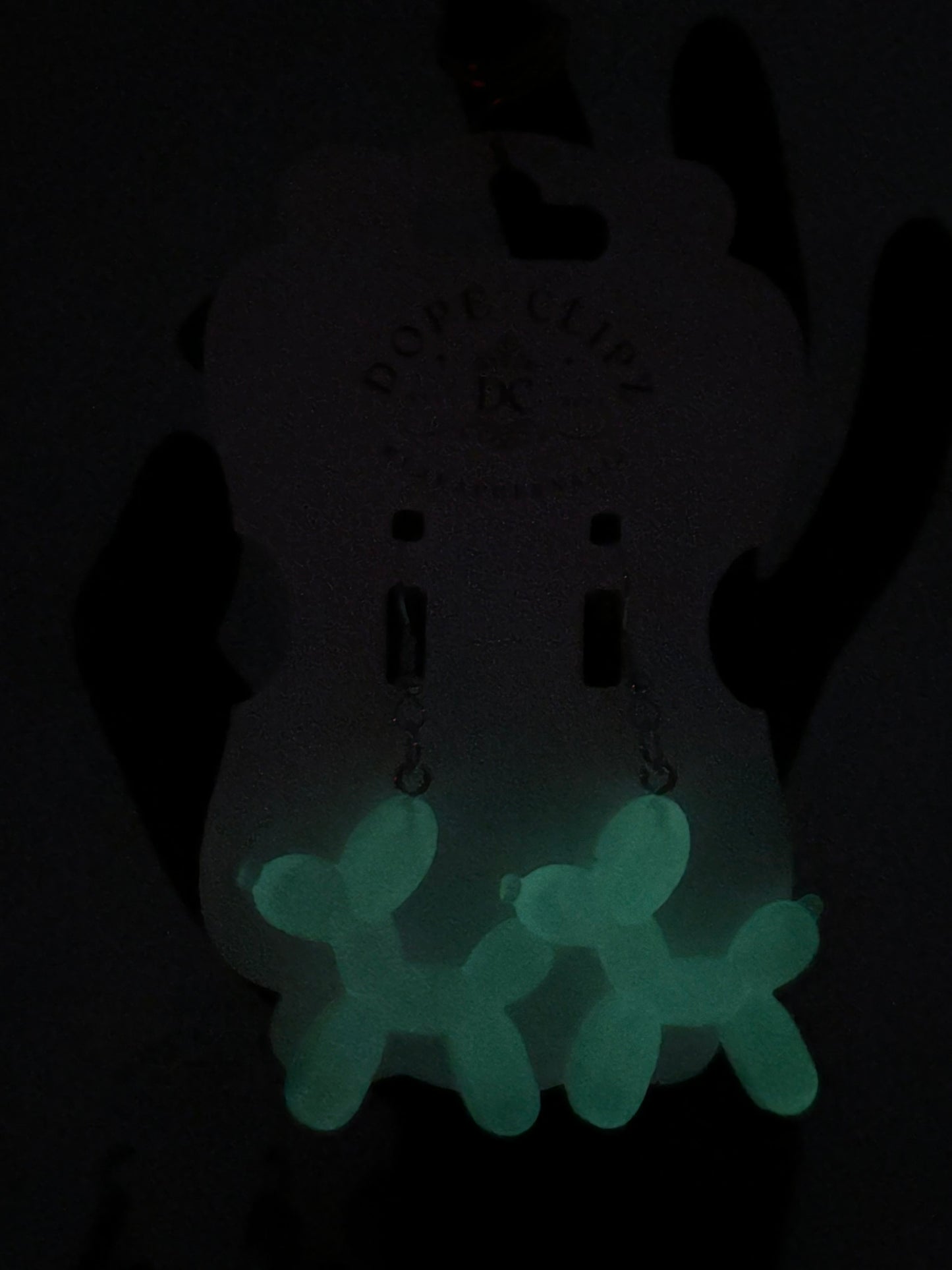 πΆβ¨ Glow-in-the-Dark Balloon Dog Earrings | Futuristic Rave Jewelry π‘π