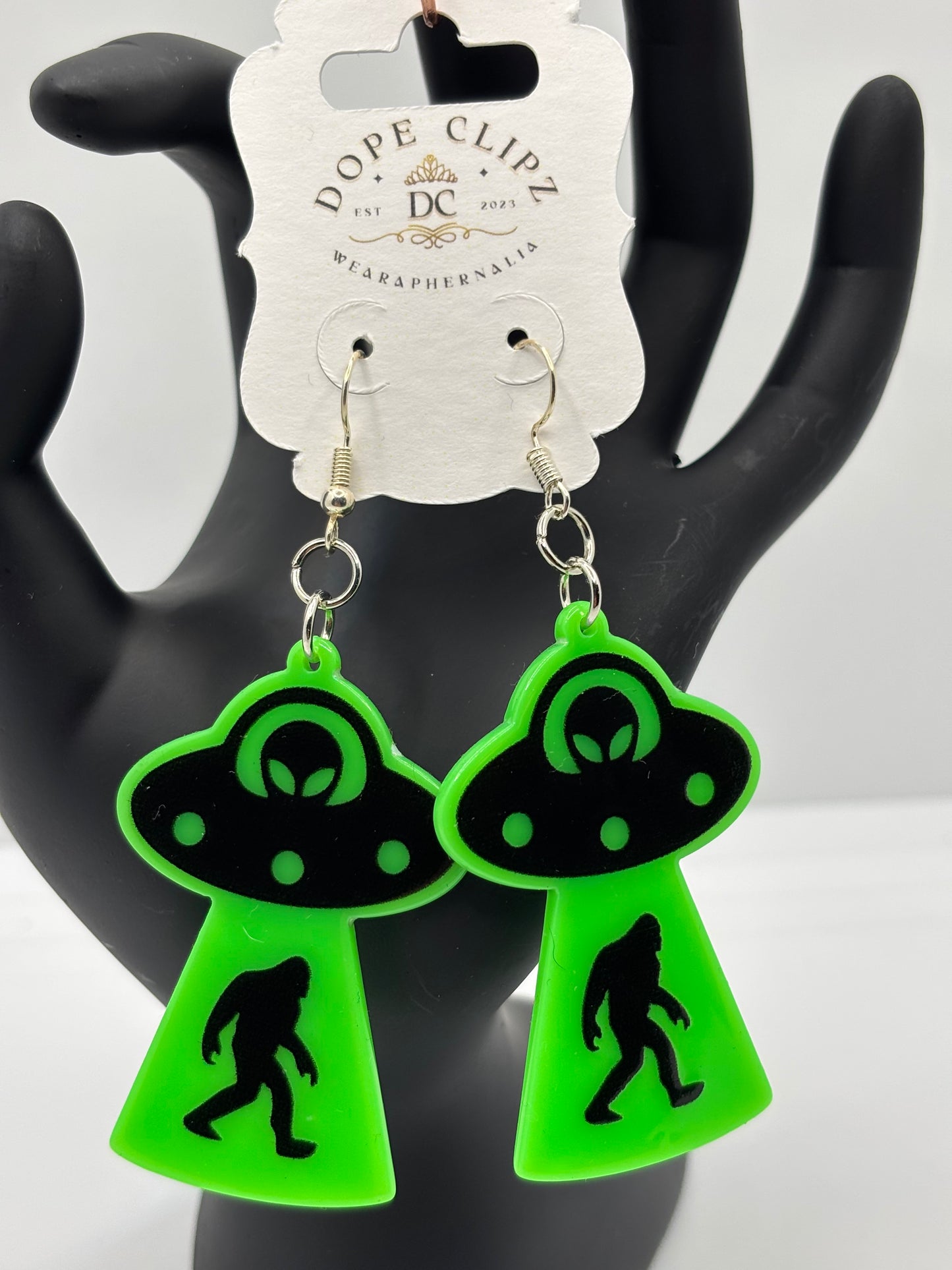 🛸 Squatch Abducted by Drip Earrings 👽