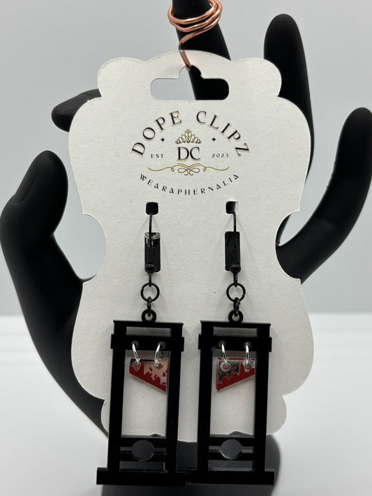 🖤 Guillotine Drop Earrings | Gothic Festival Statement Jewelry 🔪✨